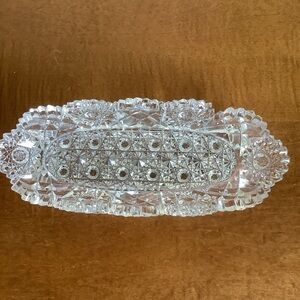 Antique American Brilliant Period Cut Crystal Celery Dish